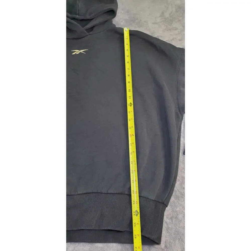 Reebok Women's Sz M Lux 24k Gold Fleece Sweatshirt Hoodie Winter C12-9 - Picture 3 of 10